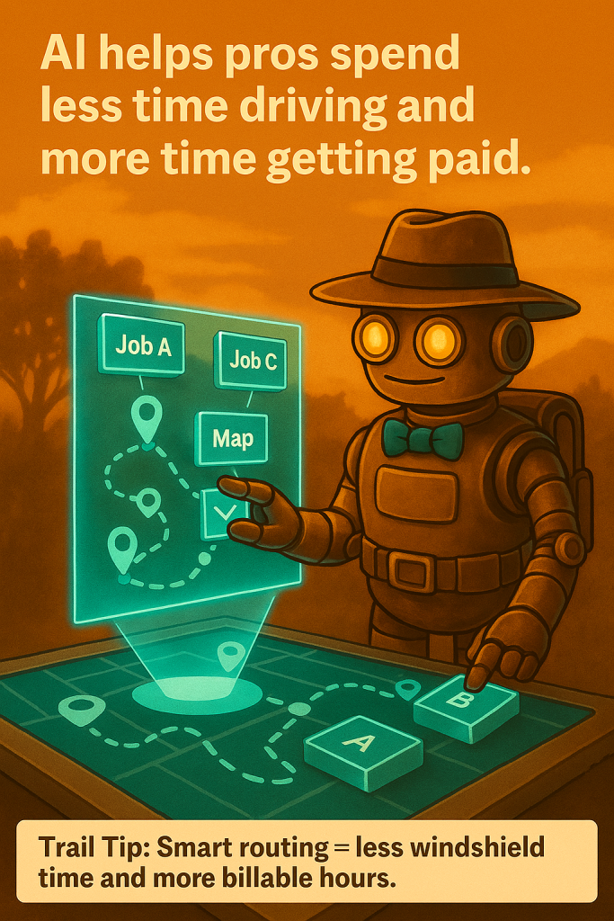 Trail Bot adjusting a map-based job schedule
