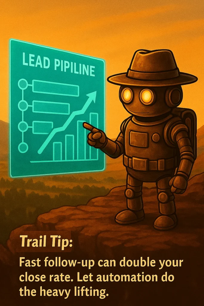 Digital Pawnbroker: How AI Powered Ads Are Unlocking New Value for Modern Pawnshops 3 Trail Bot analyzing a lead pipeline via holographic dashboard